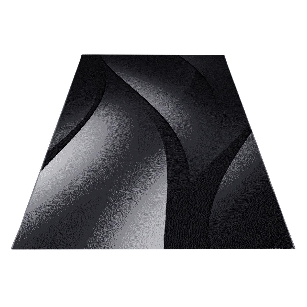 Webteppich Schwarz/Weiß Naturfaser Plus 120x170 cm - Schwarz/Weiß, Design, Textil (120/170cm)