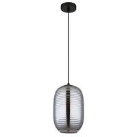 Hängeleuchte Jefrey Grau Schwarz D: 20 cm - Schwarz/Grau, Basics, Glas/Kunststoff (20/120cm) - Globo
