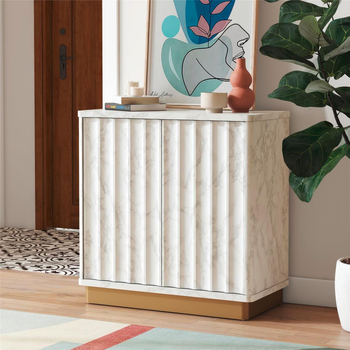 Highboard Rene Weiß B: 81 cm - Weiß, Design, Holzwerkstoff/Metall (81/81/40cm) - MID.YOU