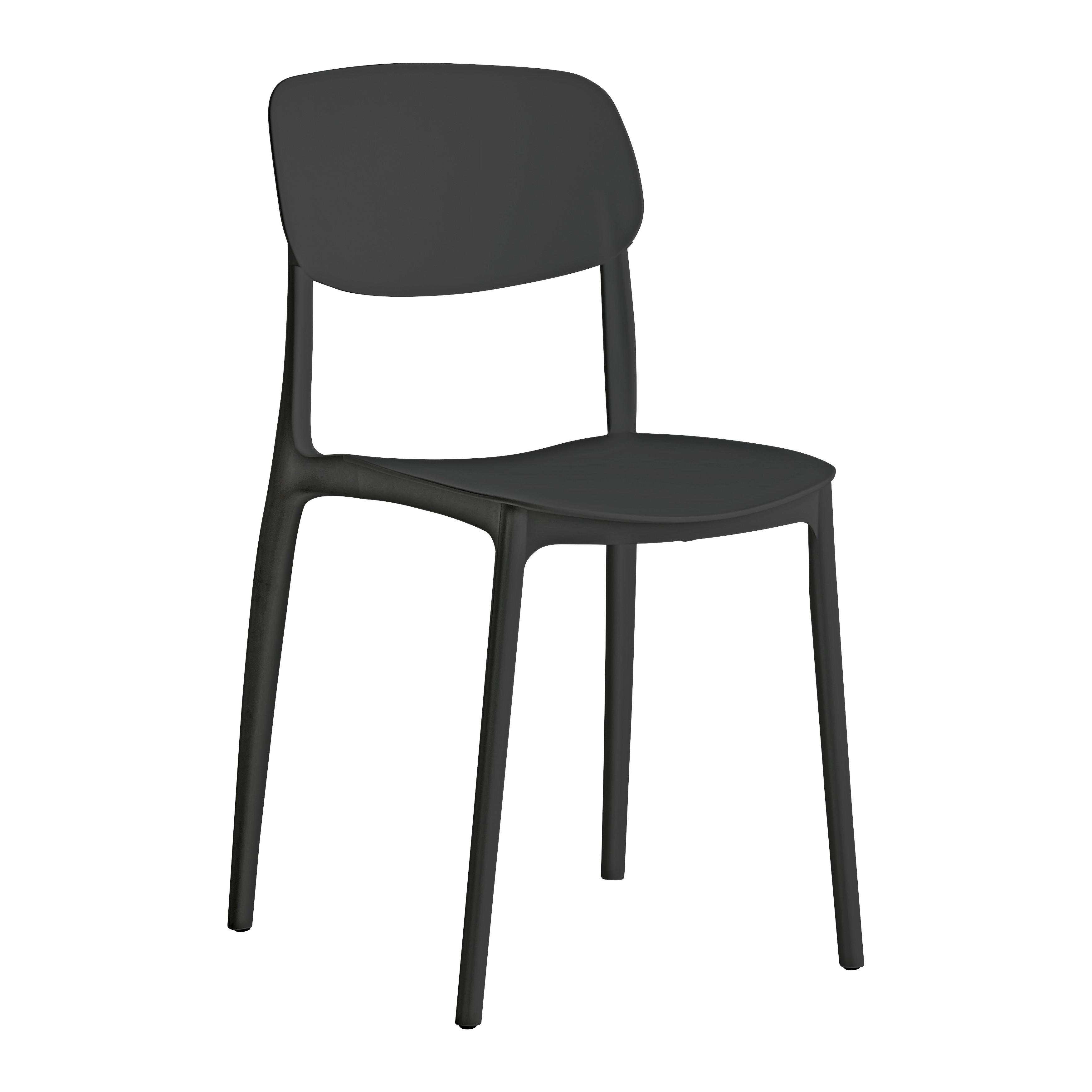 Stohovatelní židle JIŘÍ *CENOVÝ TRHÁK* černá - černá, Moderní, plast (44/78/49cm) - Based