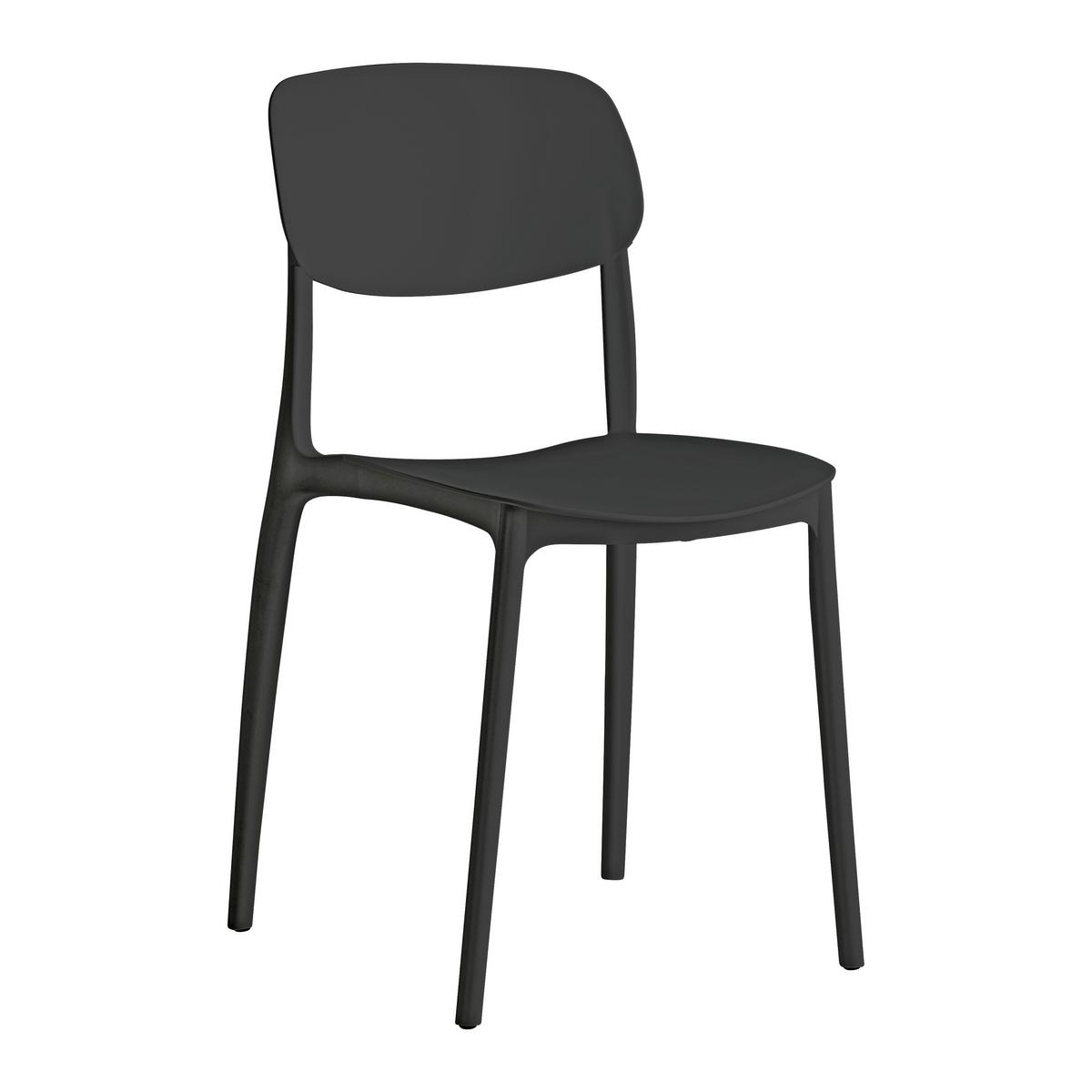 Stohovateľná stolička JIŘÍ *CENOVÝ TRHÁK* čierna - čierna, Modern, plast (44/78/49cm) - Based