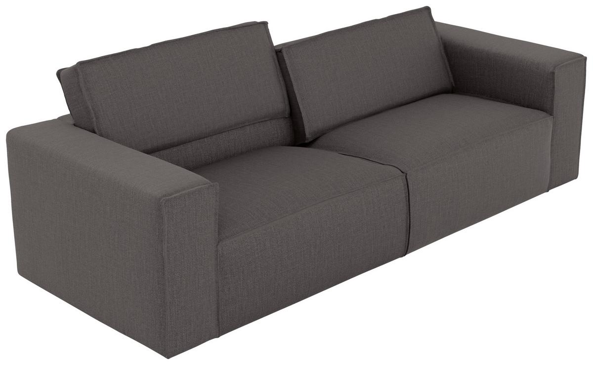 3-sitzer-sofa Dice Dunkelgrau - Dunkelgrau/Schwarz, MODERN, Textil (250/80/102cm) - MID.YOU