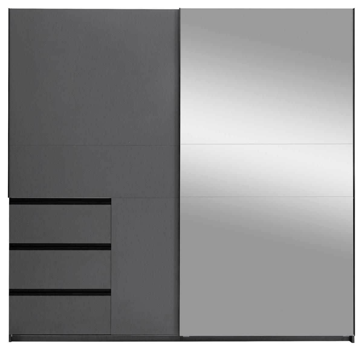 SCHIEBETÜRENSCHRANK Wilma Graphitfarben B: 215cm - Graphitfarben, MODERN, Holzwerkstoff (215/210/61,5cm) - P & B