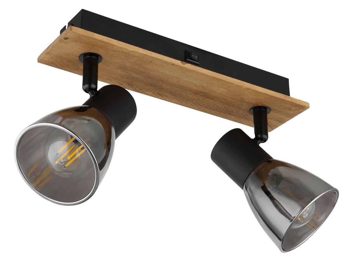 Strahler 54307-2w - Dunkelbraun/Schwarz, Natur, Glas/Holz (25/7/15,5cm) - Globo