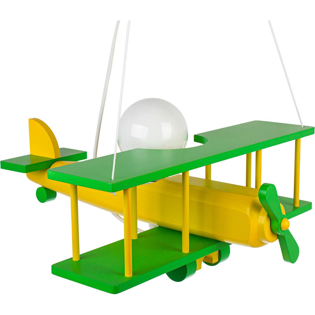 Kinderhängeleuchte 1041124 Flugzeug - Grün, KONVENTIONELL, Holz (42/45/75cm)