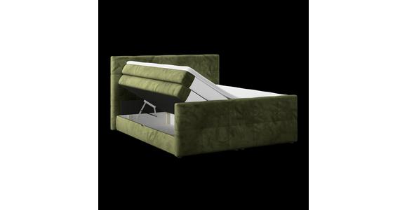 Boxspringbett mit Topper und Bettkasten 180x200 cm Medino - Dunkelgrün, KONVENTIONELL, Holz/Holzwerkstoff (180/200cm) - Luca Bessoni