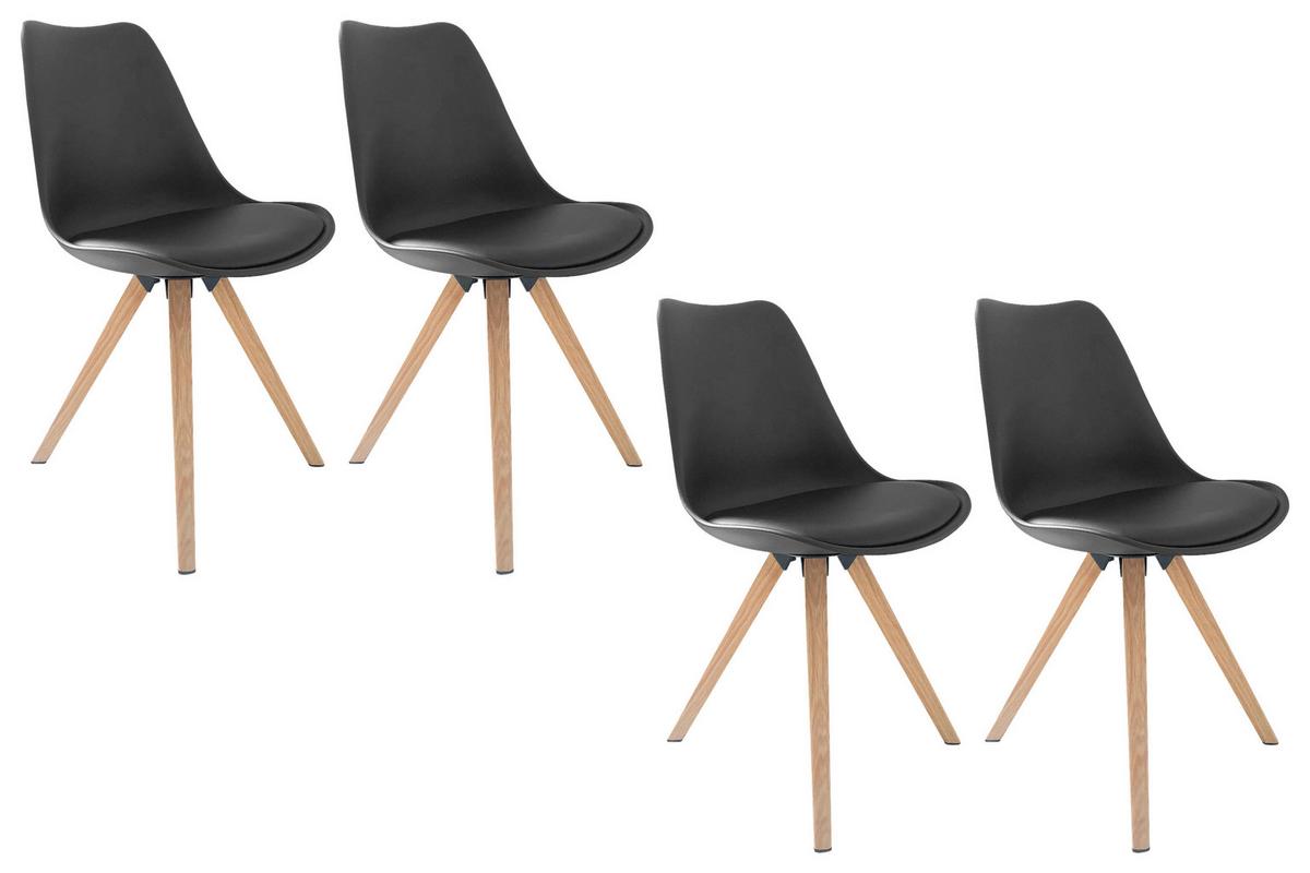 Tischgruppe Kira - Eichefarben/Anthrazit, MODERN, Holzwerkstoff/Kunststoff - MID.YOU