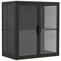 Hängevitrine Flokas Schwarz B: 60 cm - Transparent/Schwarz, Design, Glas/Metall (60/65/35cm) - MID.YOU