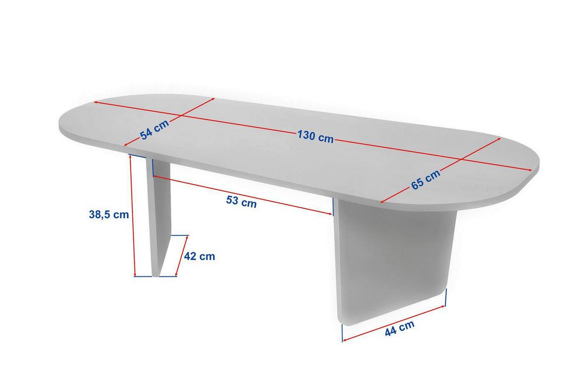 Couchtisch Ovalis Pinienfarben L: 130cm - Pinienfarben, Design, Holzwerkstoff (130/65/40cm) - MID.YOU