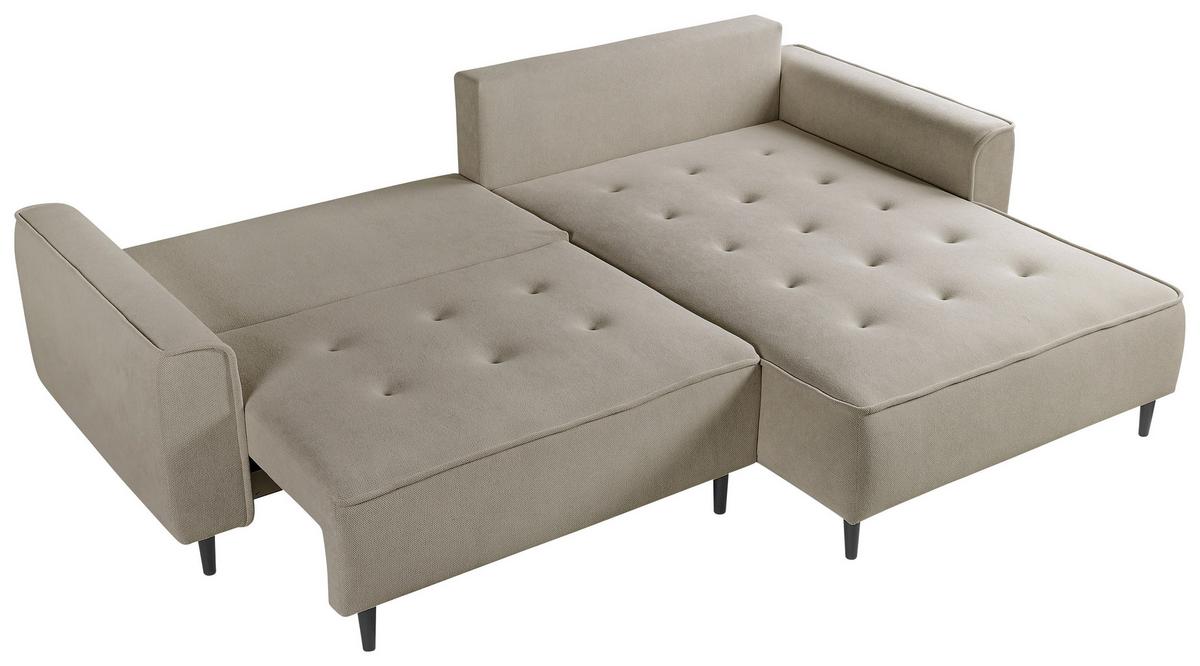 Ecksofa Blues Cappuccino/Schwarz, 263 cm - Schwarz/Cappuccino, Design, Textil (263/183cm) - MID.YOU
