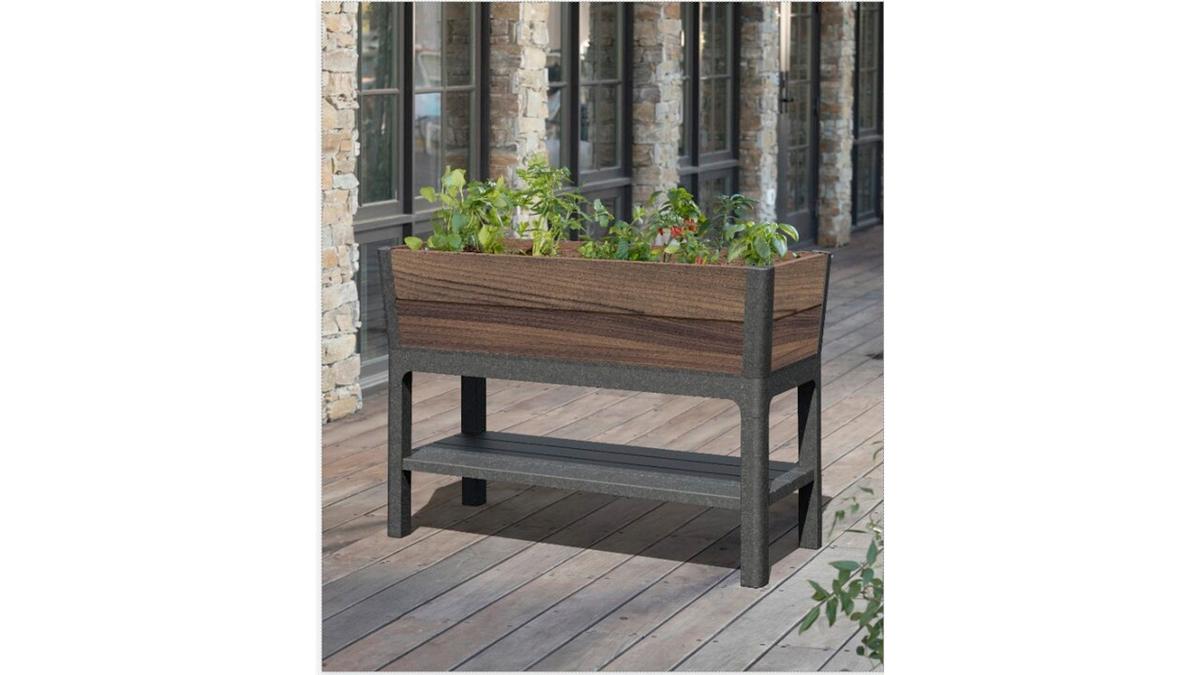 Hochbeet Keter Hochbeet - Walnussfarben/Graphitfarben, Basics, Kunststoff (113,0/46,6/18,5cm)