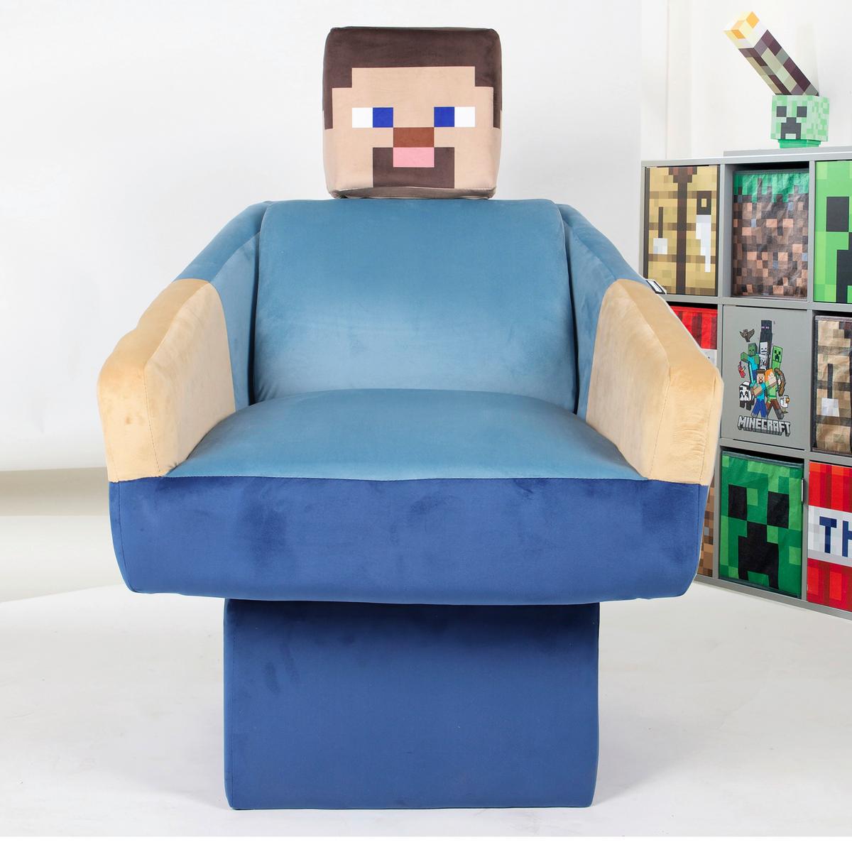 Polstersessel mit Armlehnen Minecraft Stoffbezug Bunt - Blau/Multicolor, MODERN, Textil (69/96/75cm) - Minecraft