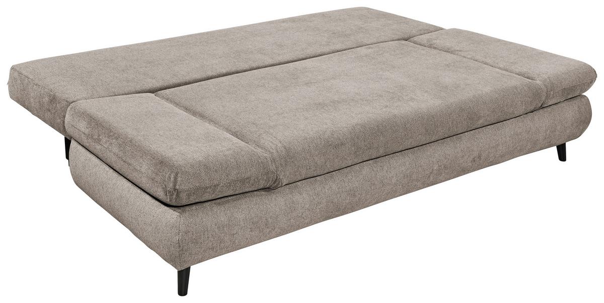 Schlafsofa Sunny 3dl Taupe B: 212 Cm - Taupe/Schwarz, KONVENTIONELL, Holzwerkstoff/Textil (212/88/101cm) - MID.YOU