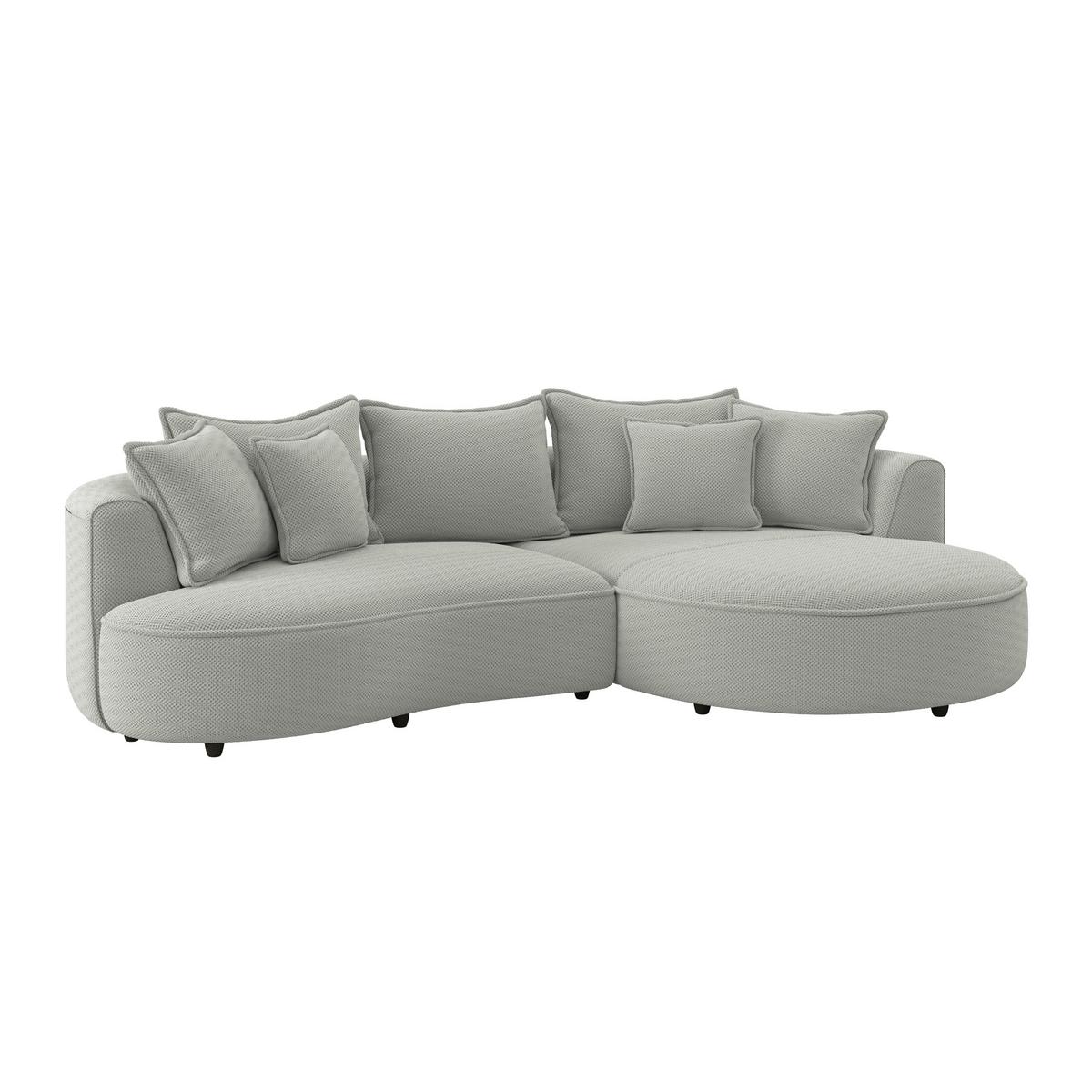 Ecksofa Levi - Jadegrün/Schwarz, MODERN, Textil (287/168cm)