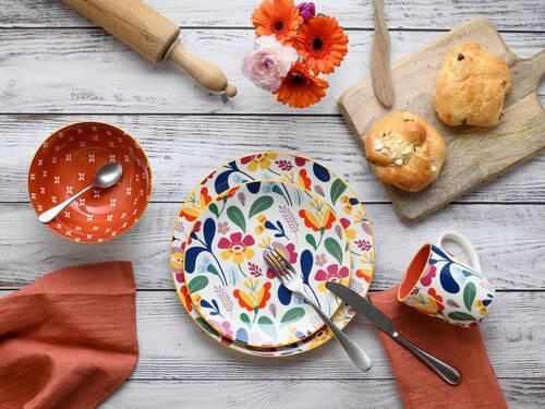 CreaTable, 20157, Serie Nature Collection, 16-teiliges Geschirrset, Kombiservice aus Steinzeug, spülmaschinen- und mikrowellengeeignet, Qualitätsproduktion
