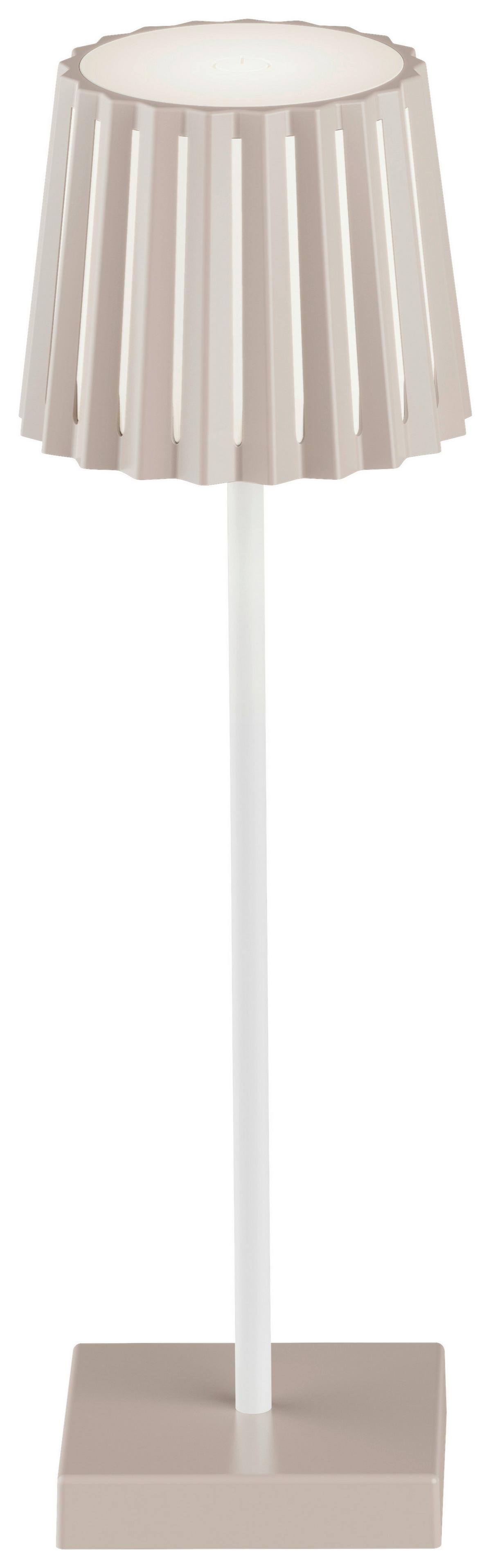 NABÍJATEĽNÁ STOLNÁ LAMPA PLISI - biela/cappuccino, Modern, kov/plast (10/28cm) - Mömax