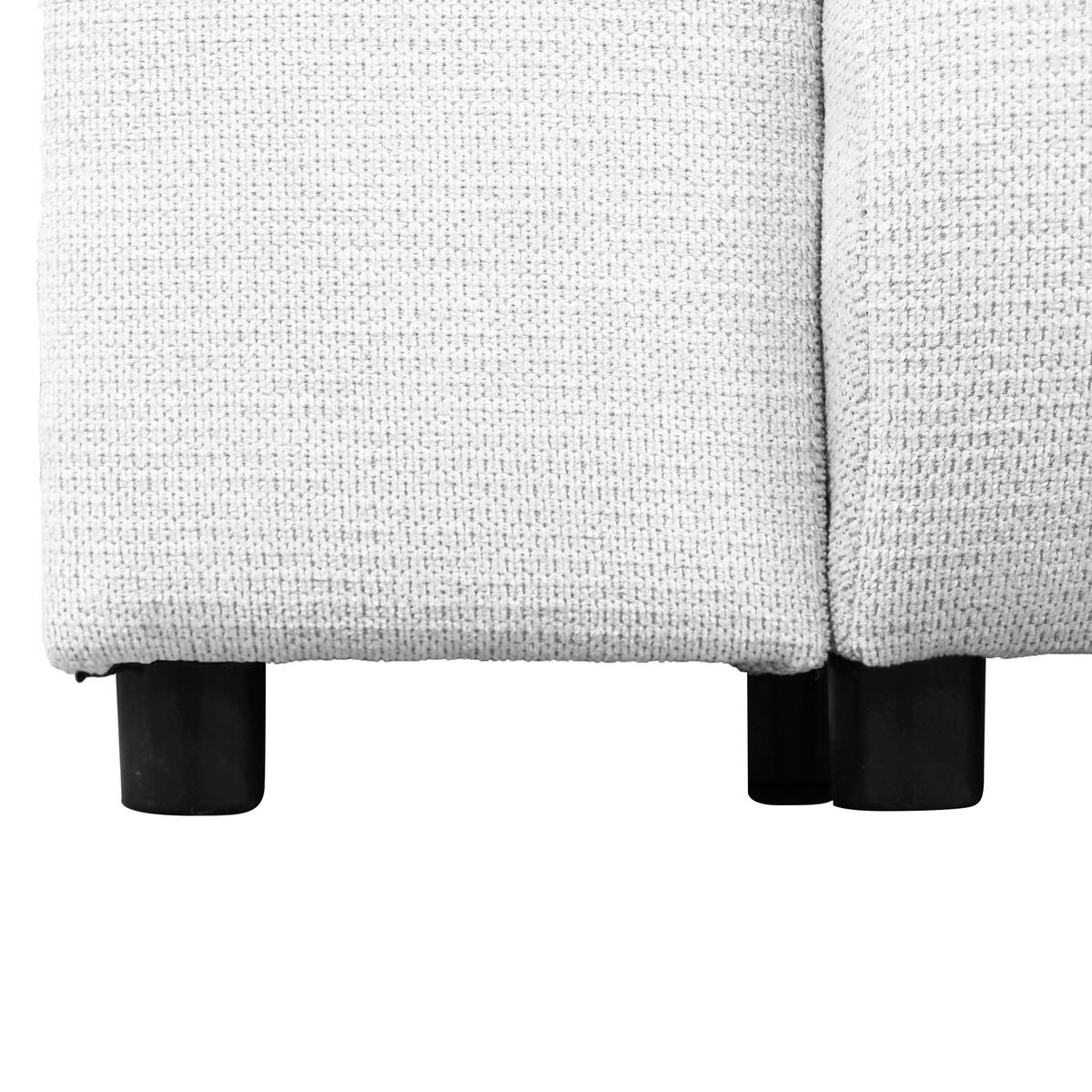Ecksofa Velo Creme S: 250x160 cm - Creme/Schwarz, Design, Textil (250/160cm) - MID.YOU