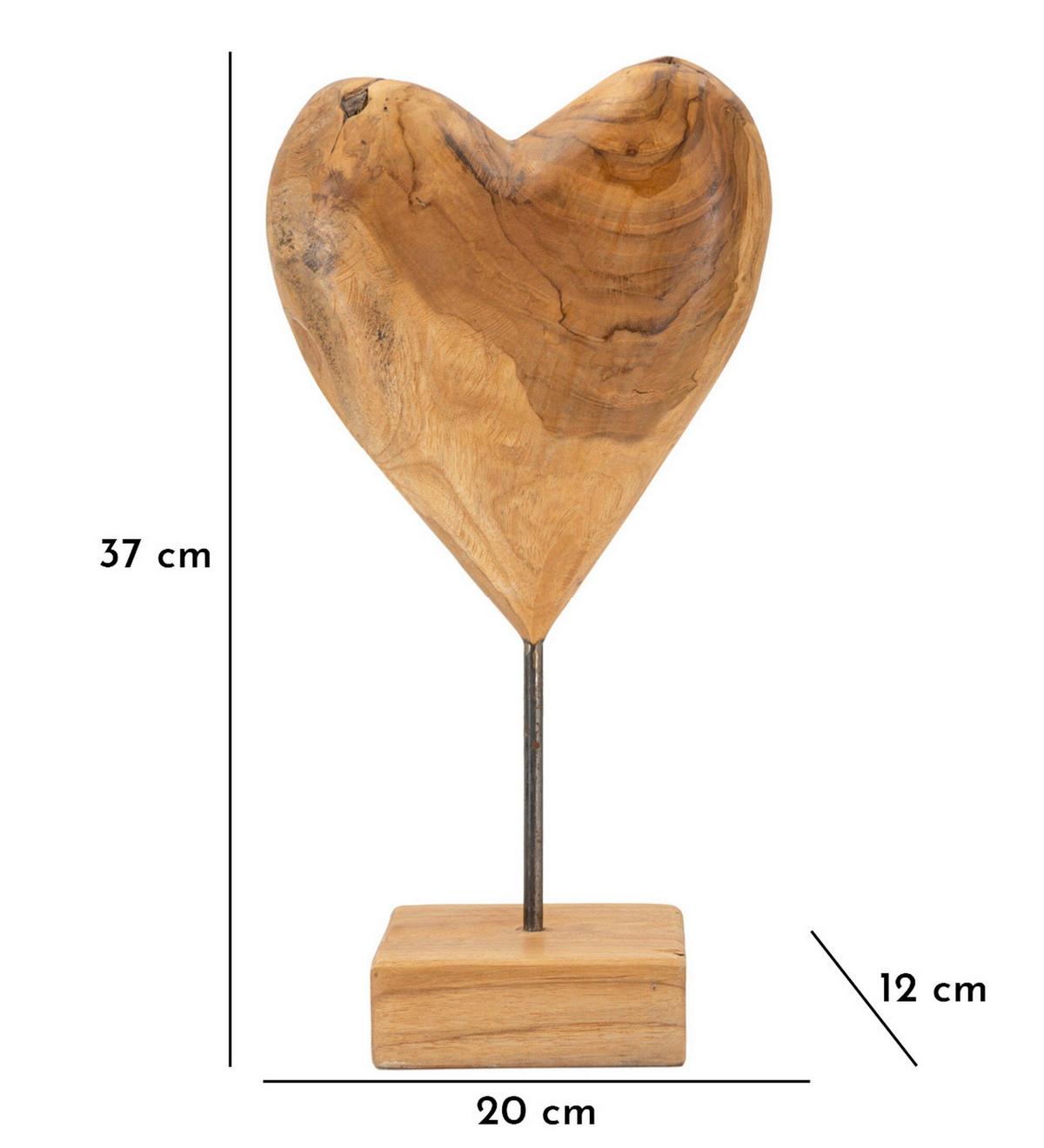 Skulptur Dobu Teak Braun, B: 20 cm - Braun, Basics, Holz (20/37/12cm)