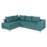 Ecksofa Bern Türkis 200x267 cm - Türkis/Chromfarben, Design, Holzwerkstoff/Textil (200/267cm) - P & B