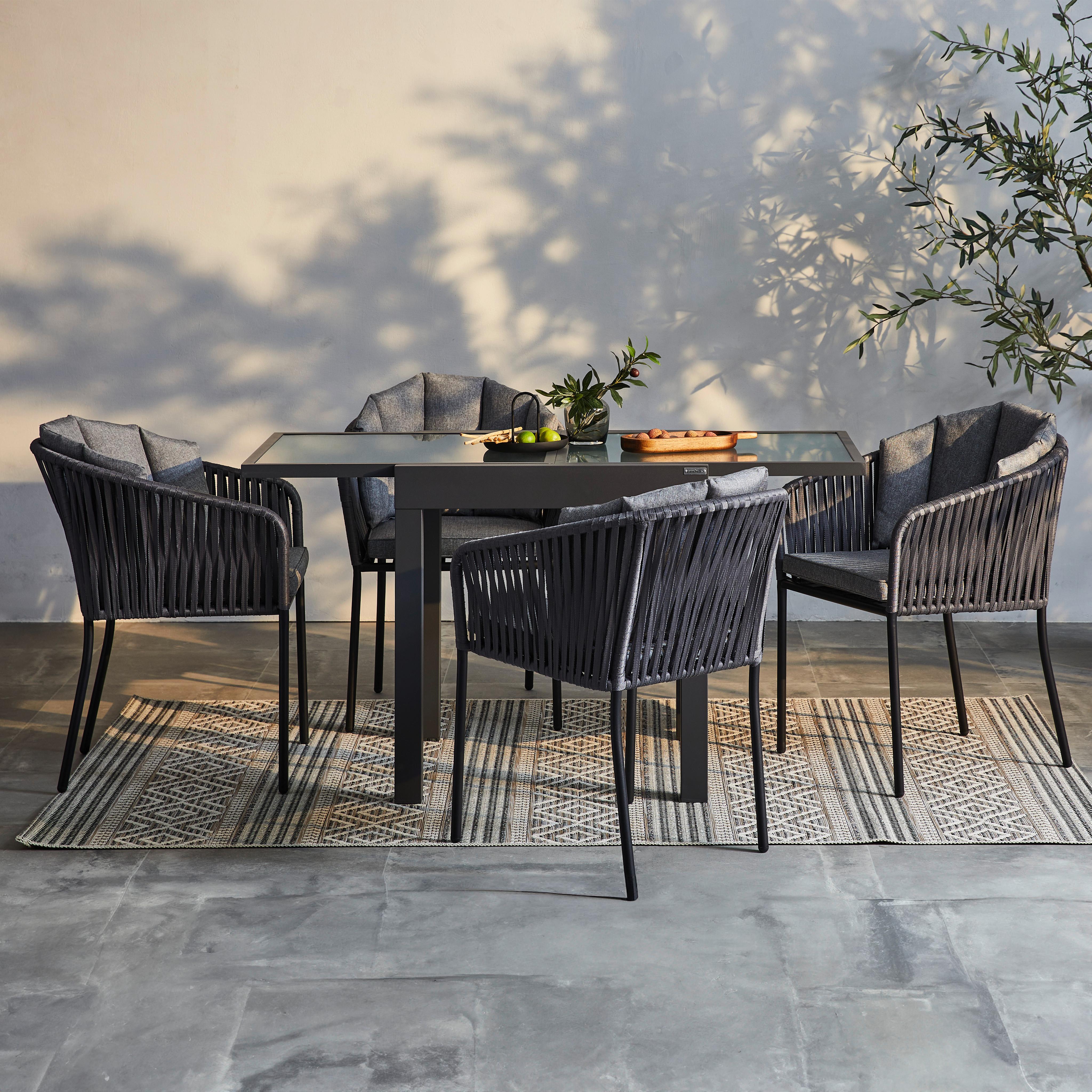 Gartensessel Zoe Metal / Kunststoff / Textil - Hellgrau/Schwarz, MODERN, Kunststoff/Textil (59/77,5/61cm) - Beldano