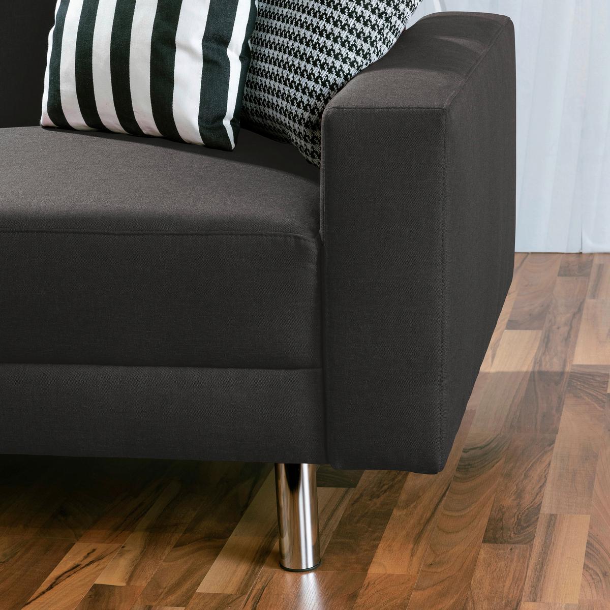 Ecksofa mit Schlaffunktion Just Fashion Anthrazit - Chromfarben/Anthrazit, KONVENTIONELL, Textil (152/230cm) - Max Winzer