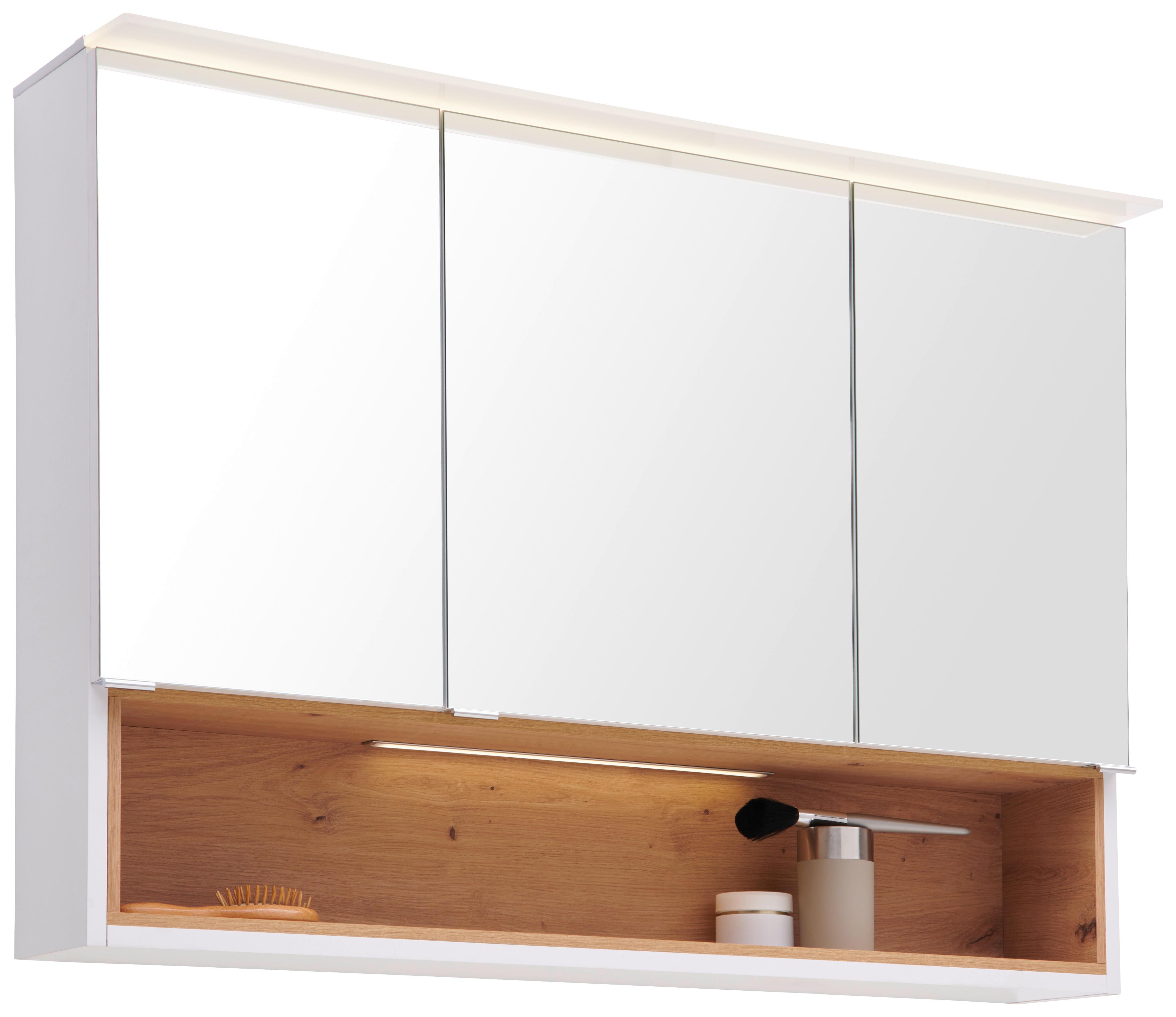 Zrcadlová Skříňka Mura - bílá/barvy chromu, Moderní, kov/kompozitní dřevo (100/71/26cm)