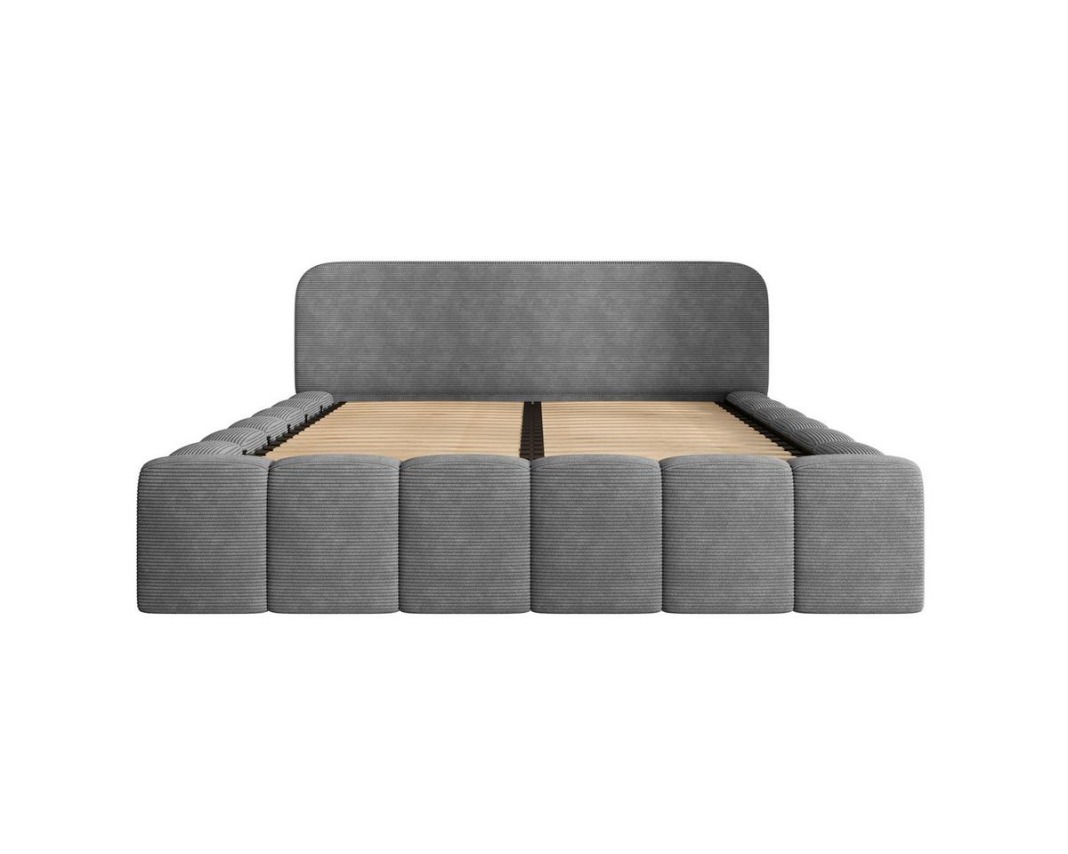 Polsterbett Deli 140 Anthrazit LF: 140x200cm - Anthrazit/Schwarz, MODERN, Textil/Metall (140/200cm) - MID.YOU