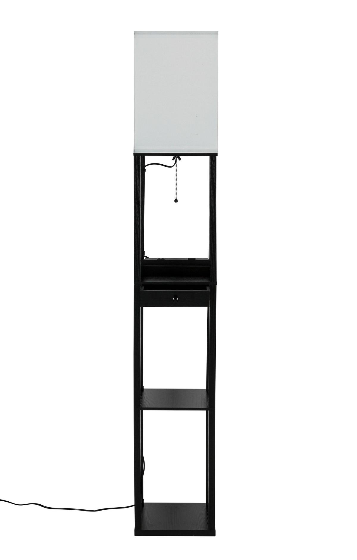 STOJACÍ LAMPA SVEN - bílá/černá, Basics, kov/kompozitní dřevo (26/160/26cm)