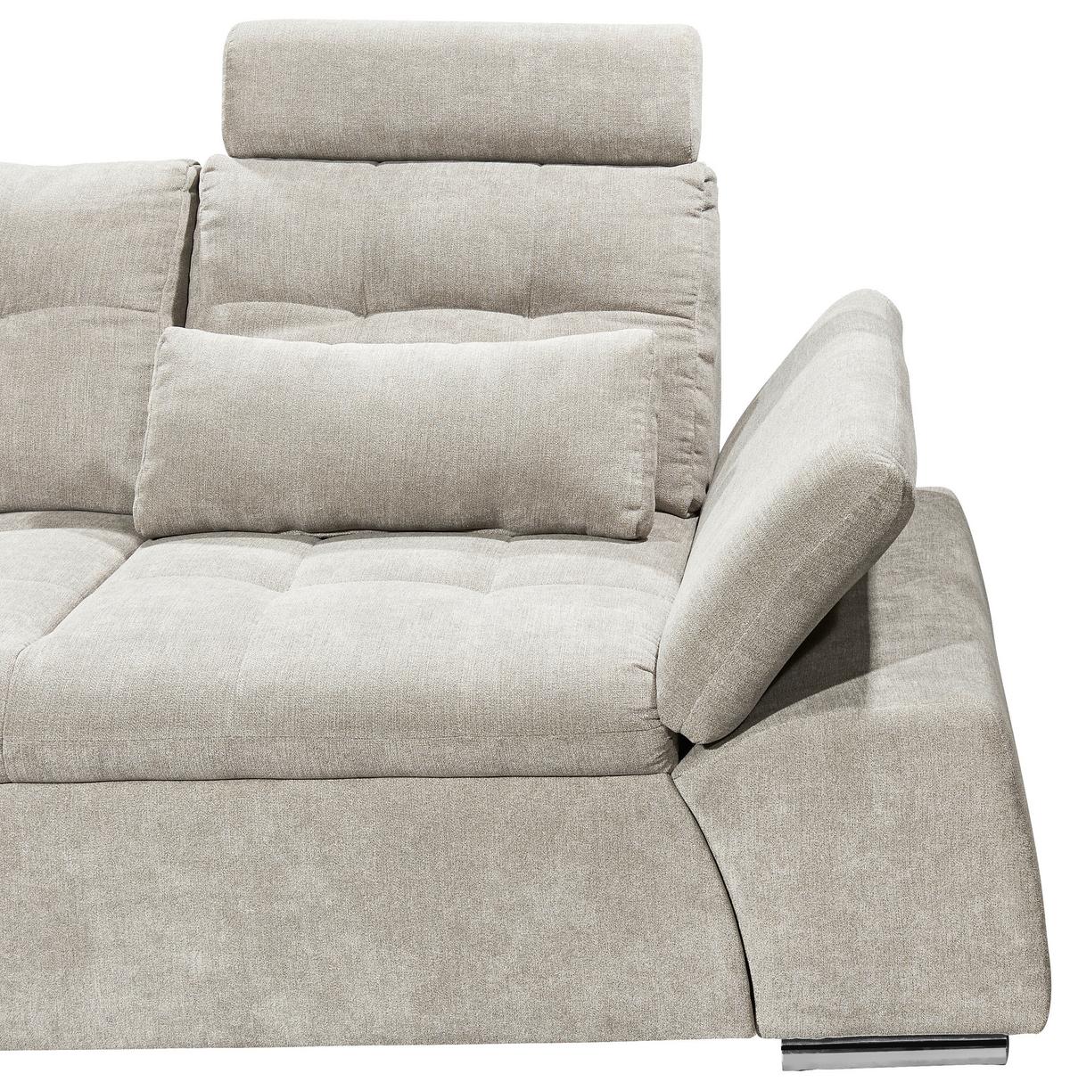 Sedací souprava s rozkladem Nalo hnědá - barvy stříbra/jílová barva, Konvenční, kompozitní dřevo/textil (170/268cm) - MID.YOU