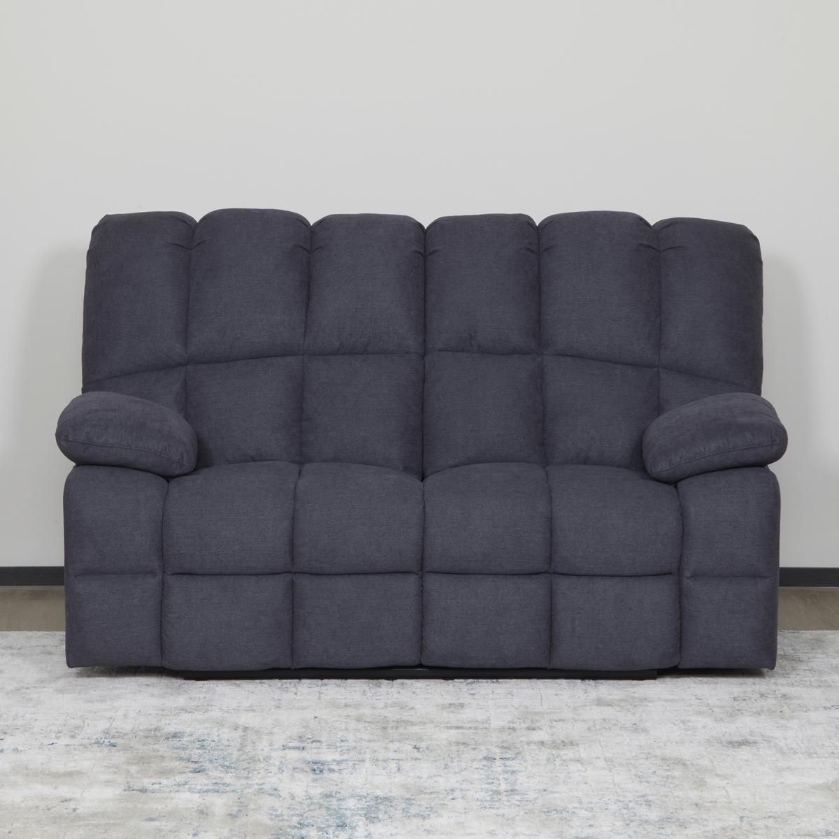 Dvojmiestna pohovka BOLTON, sivá, el.relaxačná funkcia - sivá, Basics, kov/drevo (168/103,5/96,5cm)