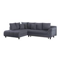 Ecksofa Mendoza - Anthrazit/Schwarz, Design, Textil (197/309cm) - Ondega