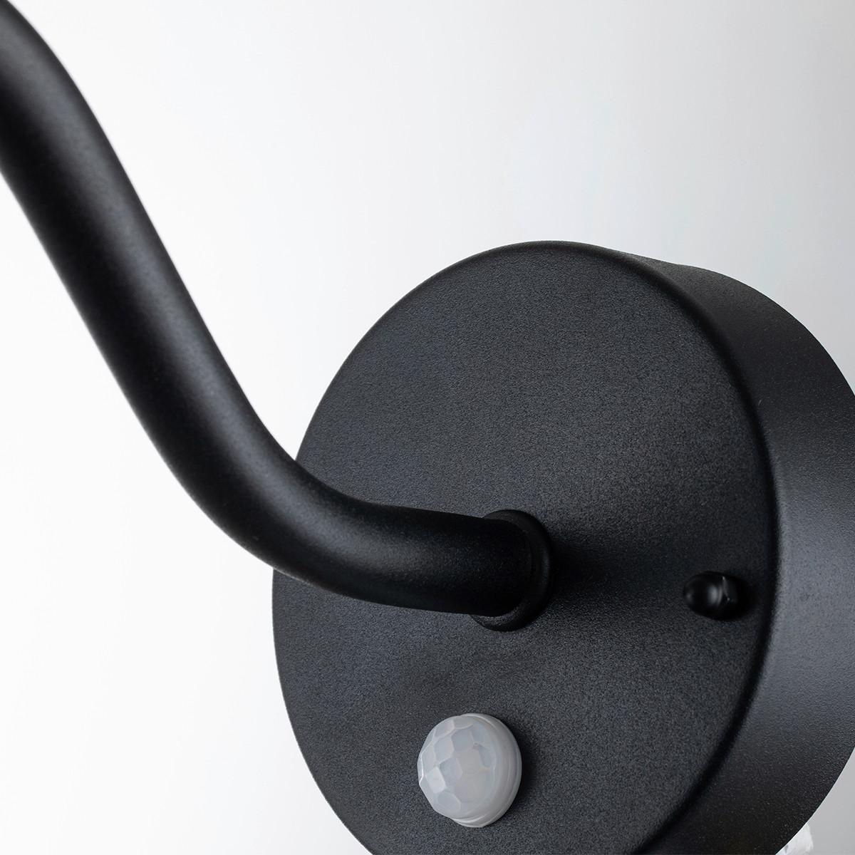 AUßENWANDLEUCHTE KLAMPENBORG-PIR-BK - Schwarz, Design, Glas/Metall (42/27.5/25.5cm) - Elstead Lighting