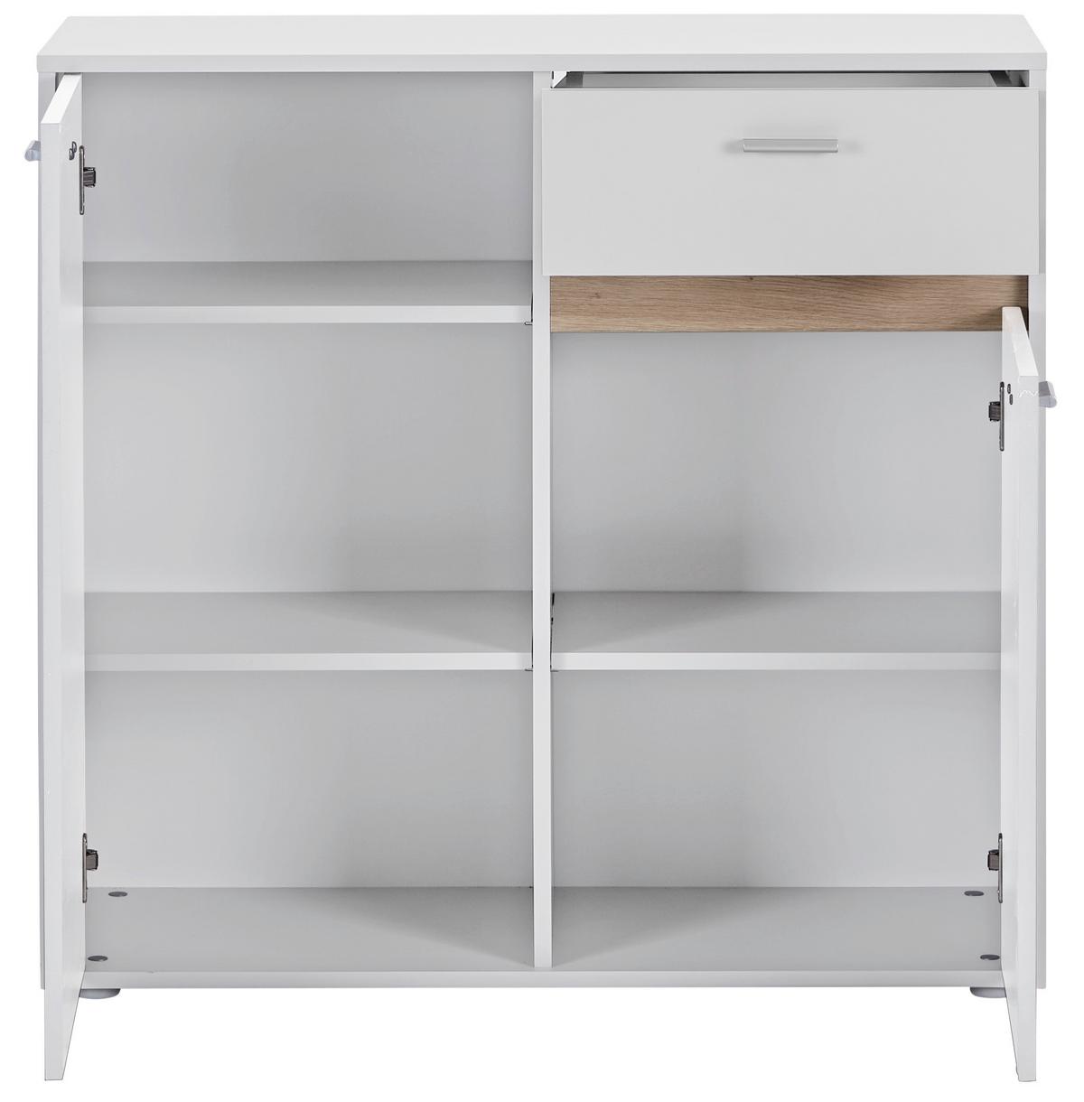 Kommode mit Bügelgriff B: 93,4 cm Slot 2t Hellgrau - Hellgrau, MODERN, Holzwerkstoff (93,4/90/40cm)