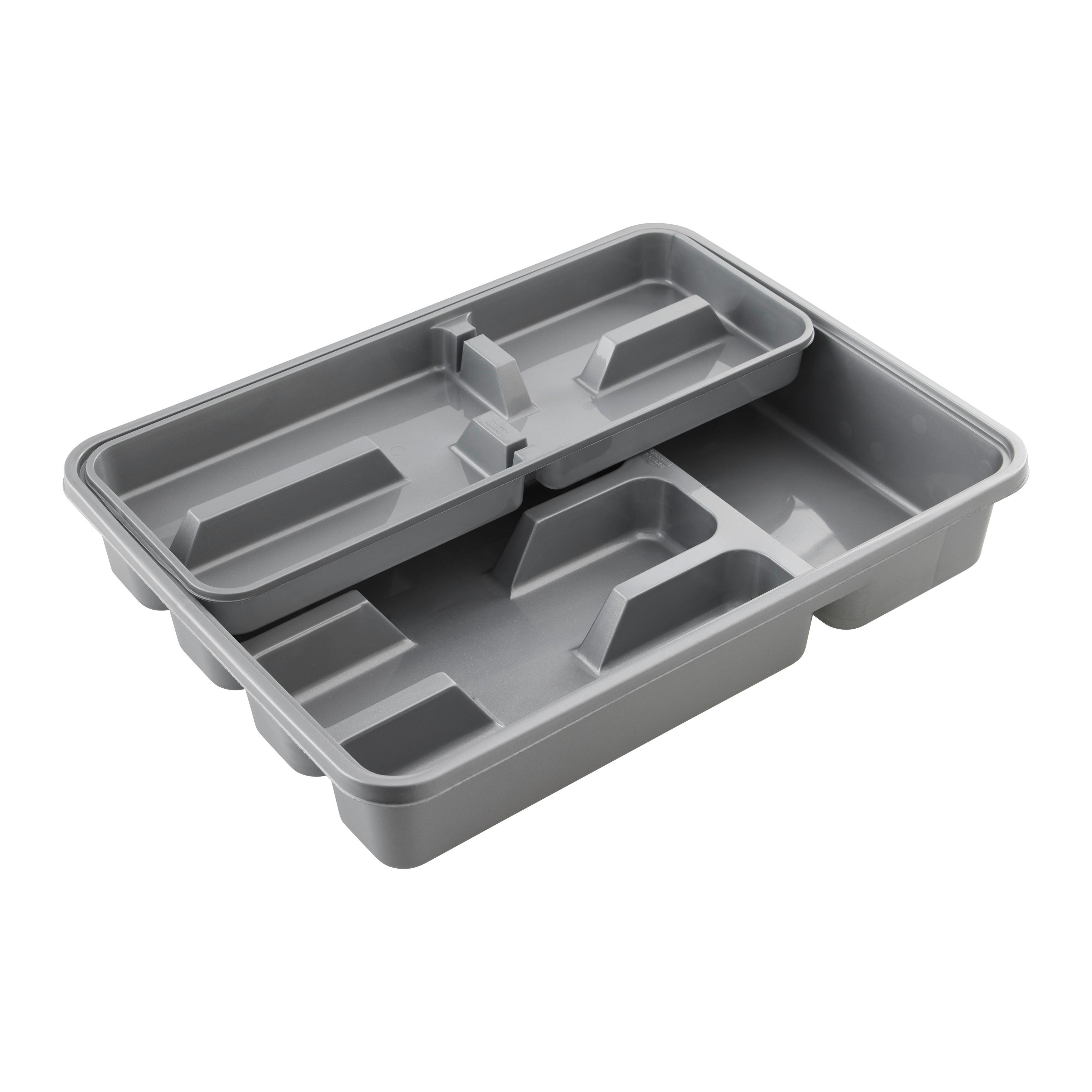 Príborník do zásuvky MANUELA - sivá, Basics, plast (30/40/7cm) - Mömax