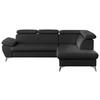Ecksofa Mit Schlaffunktion Und Bettkasten Gisele Schwarz - Chromfarben/Schwarz, KONVENTIONELL, Textil (256/209cm) - Livetastic