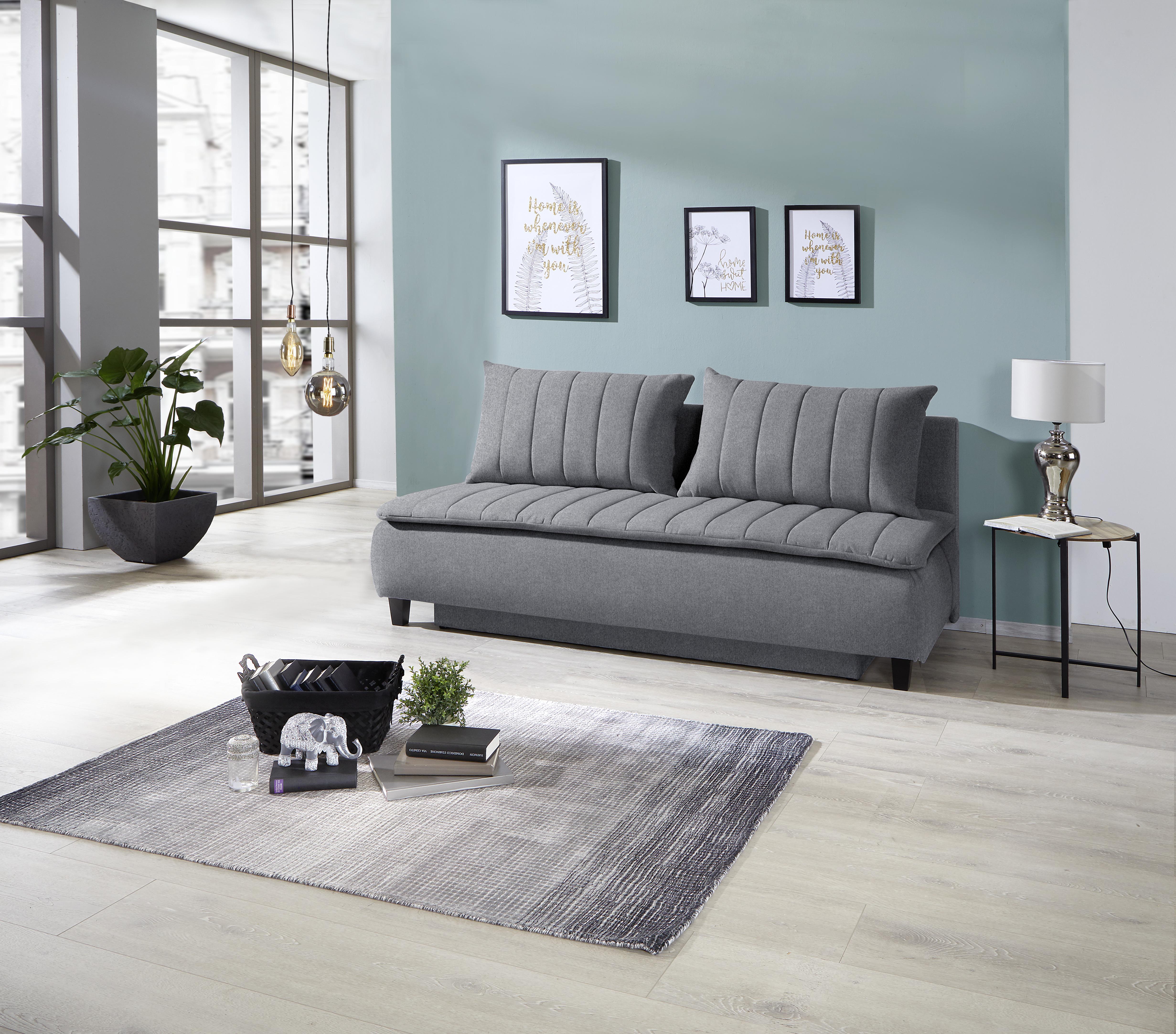 Boxspring pohovka na spanie Marino, tmavosivá - čierna/tmavosivá, Modern, drevo/textil (208/102/96cm) - Luca Bessoni