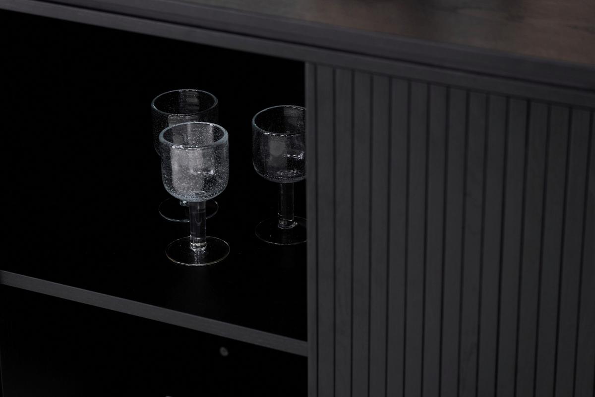 Sideboard Fjällbacka - Schwarz, Design, Holz (160/80/48cm) - Livetastic