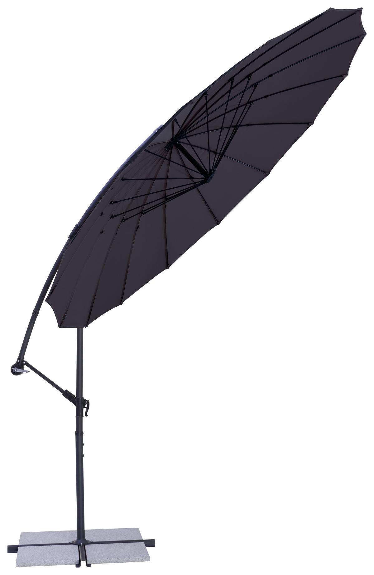 Ampelschirm Shanghai DM: 290 H: 258 cm Anthrazit - Anthrazit/Schwarz, MODERN, Kunststoff/Textil (290/258cm) - Ondega