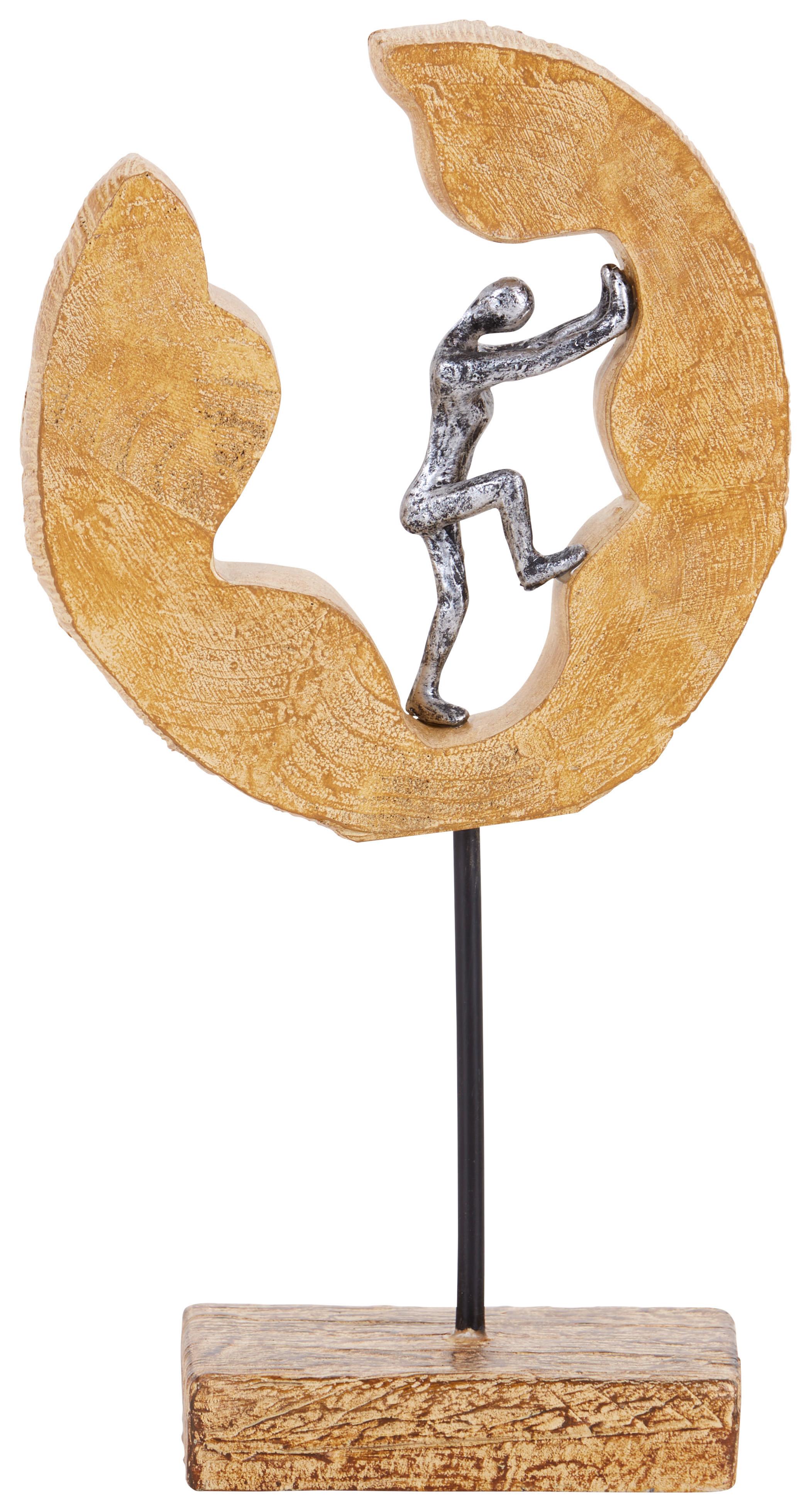 Dekofigur H: 30 cm Metall für Indoor - Silberfarben/Schwarz, MODERN, Naturmaterialien/Metall (16/7,5/30cm) - Luca Bessoni