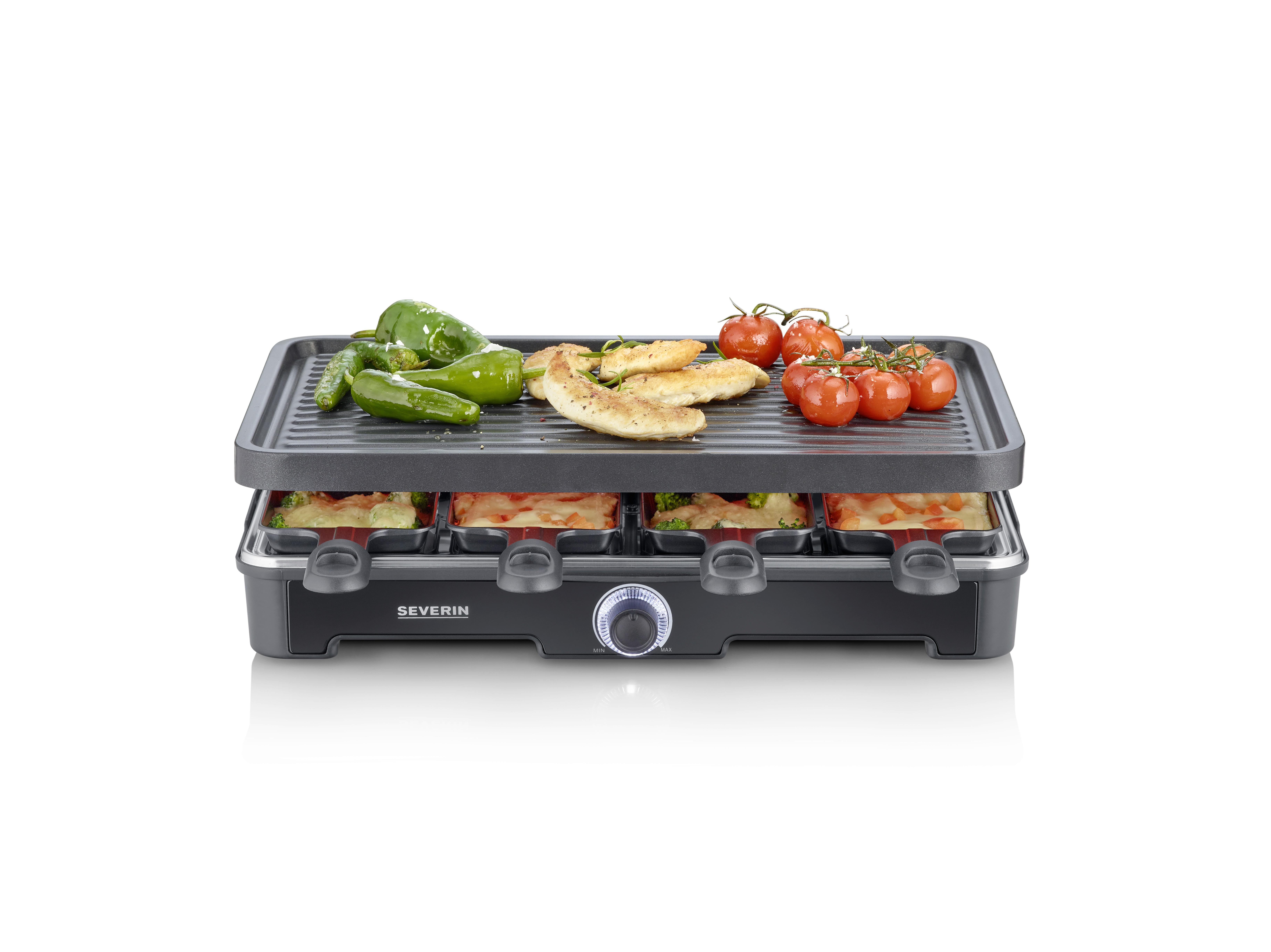 RACLETTE-GRILL 1400W, Keramikbeschichtung - Schwarz, Basics, Kunststoff (42/12/28cm) - Severin