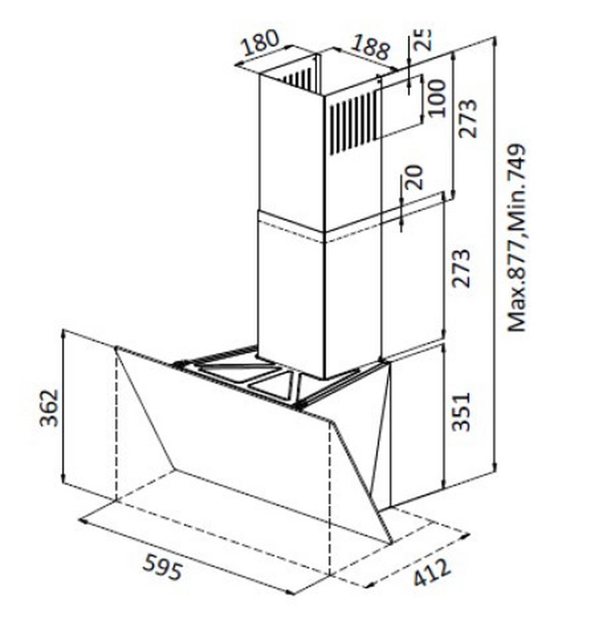 Kürtős Páraelszívó Evido Sky 60b - fekete, Modern (60cm)
