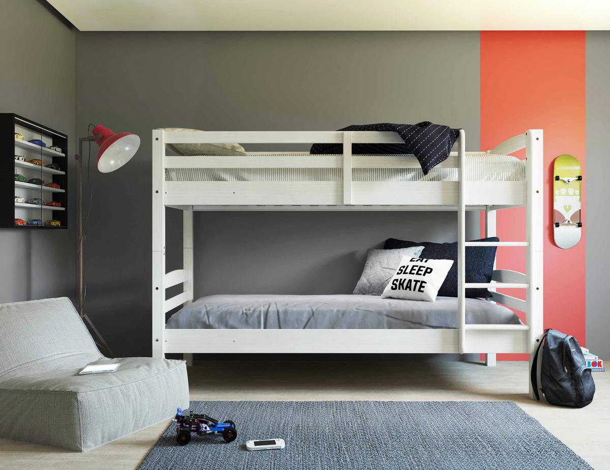 Etagenbett Annika, Weiß 90/200cm - Weiß, KONVENTIONELL, Holz (90/200cm) - Livetastic