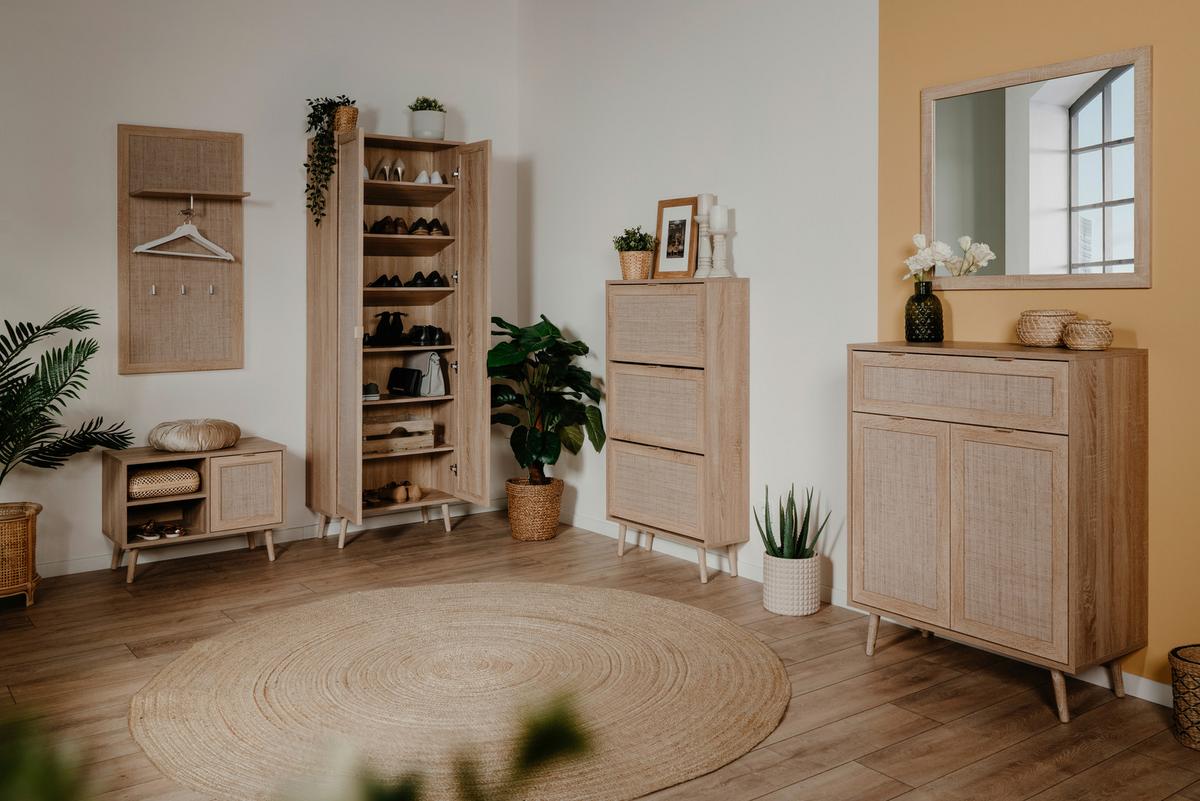 Garderobenpaneel Bali Eiche Dekor Mit Hutablage B: 55 Cm - Eichefarben, Basics, Holzwerkstoff (55/110/30cm) - MID.YOU