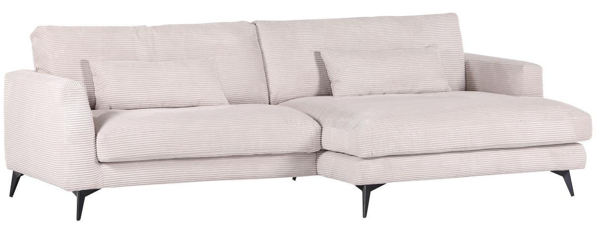 Ecksofa Macau, Beige S: 270x140 cm - Beige/Schwarz, LIFESTYLE, Textil (270/140cm) - Livetastic