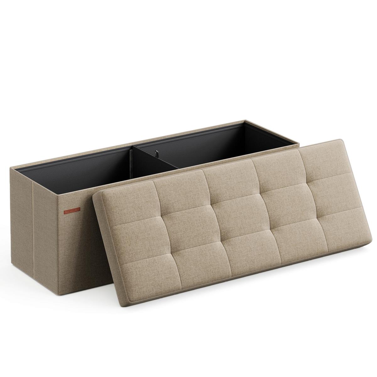 Sitzbox Beige B: 110cm - Beige, Basics, Holzwerkstoff/Textil (110/38/38cm)