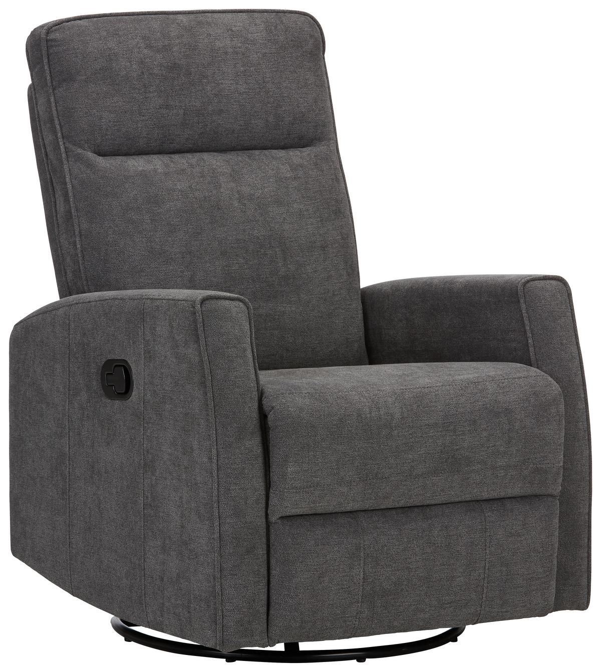 RELAXAČNÉ KRESLO MELINDA - čierna/sivá, Modern, kov/textil (76/103/93cm) - Mömax