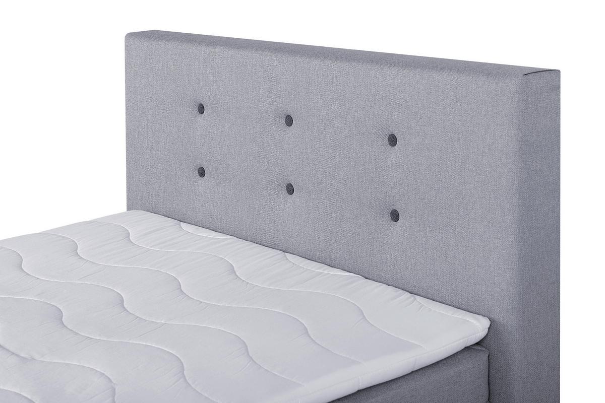 Boxspring postel 90x200cm,  sivá - šedá/barvy stříbra, Basics, kompozitní dřevo/textil (90/200cm)