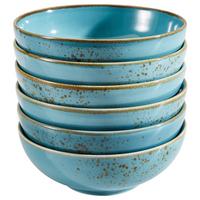 Schüsselset Nature Collection 6-Teilig Türkis D: 16,5 Cm - Türkis, Trend, Keramik (16,5cm) - Creatable