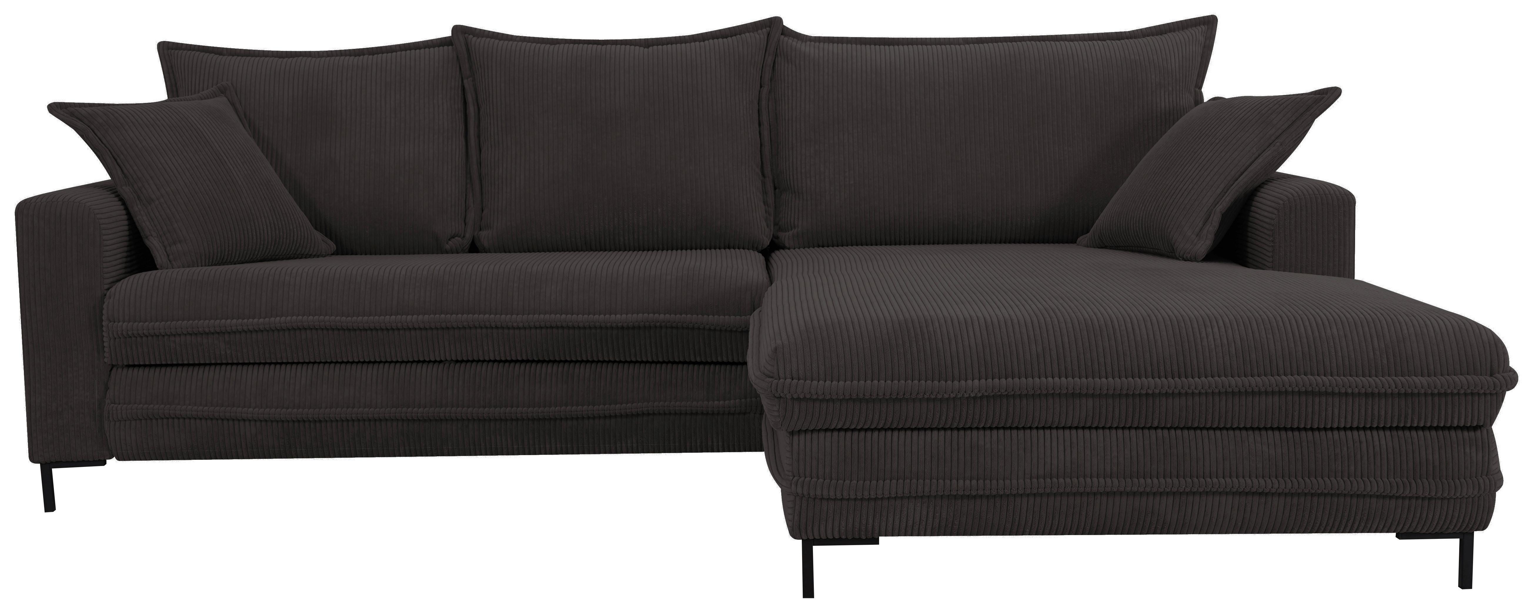 Ecksofa Armellia Anthrazit S: 272x174 cm - Anthrazit/Schwarz, Design, Textil (272/174cm) - MID.YOU