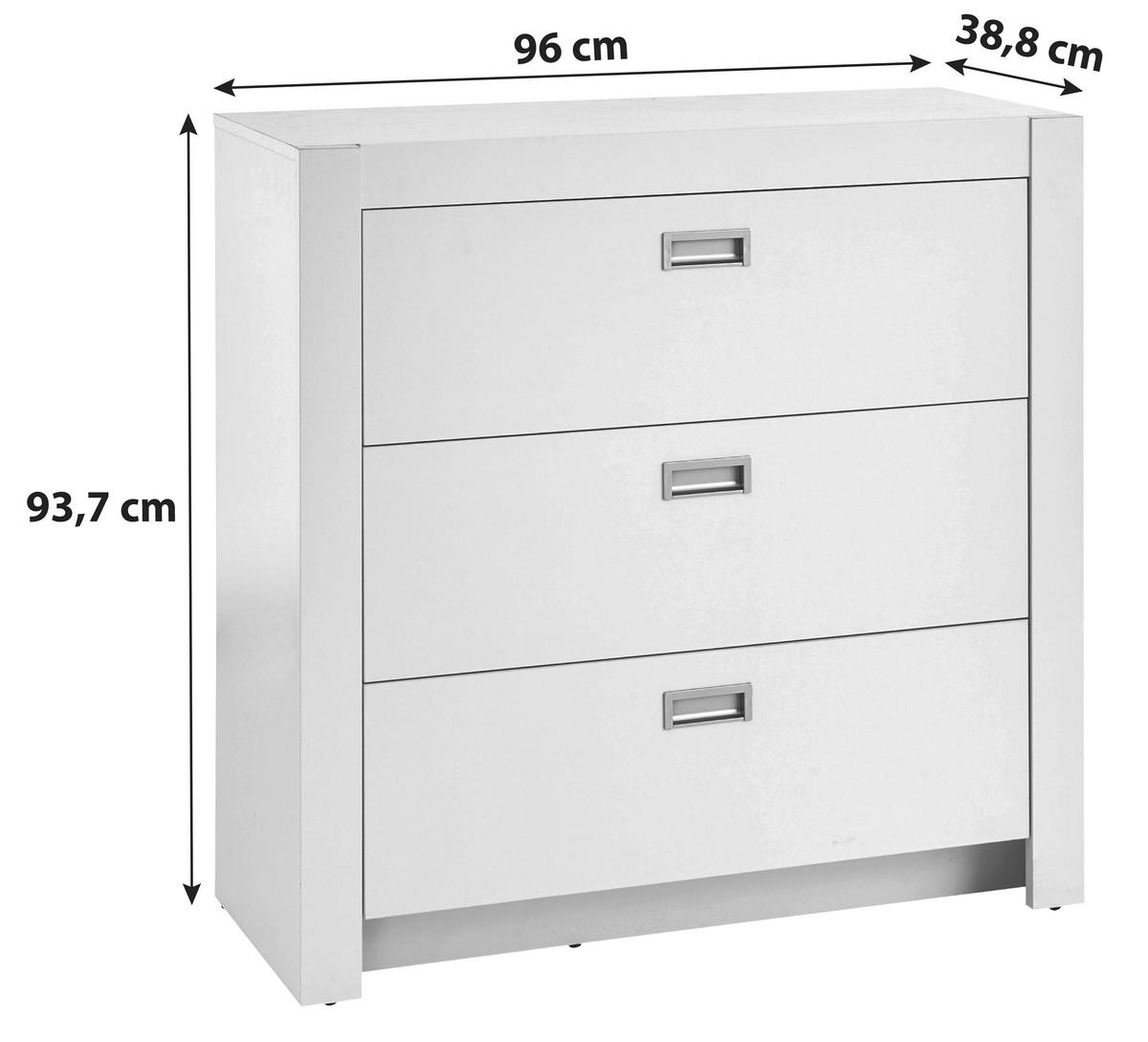 Komoda Alaska biela - čierna/biela, Konventionell, kompozitné drevo/plast (96/93,7/38,8cm) - MID.YOU